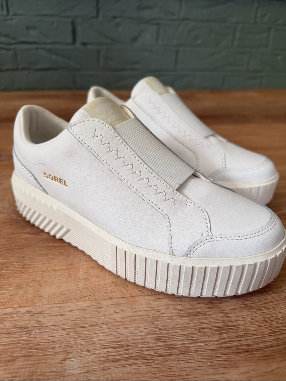 Sorel | Ona Ave Sneaker Slip On Chunky Platform Waterproof White Leather Size 9